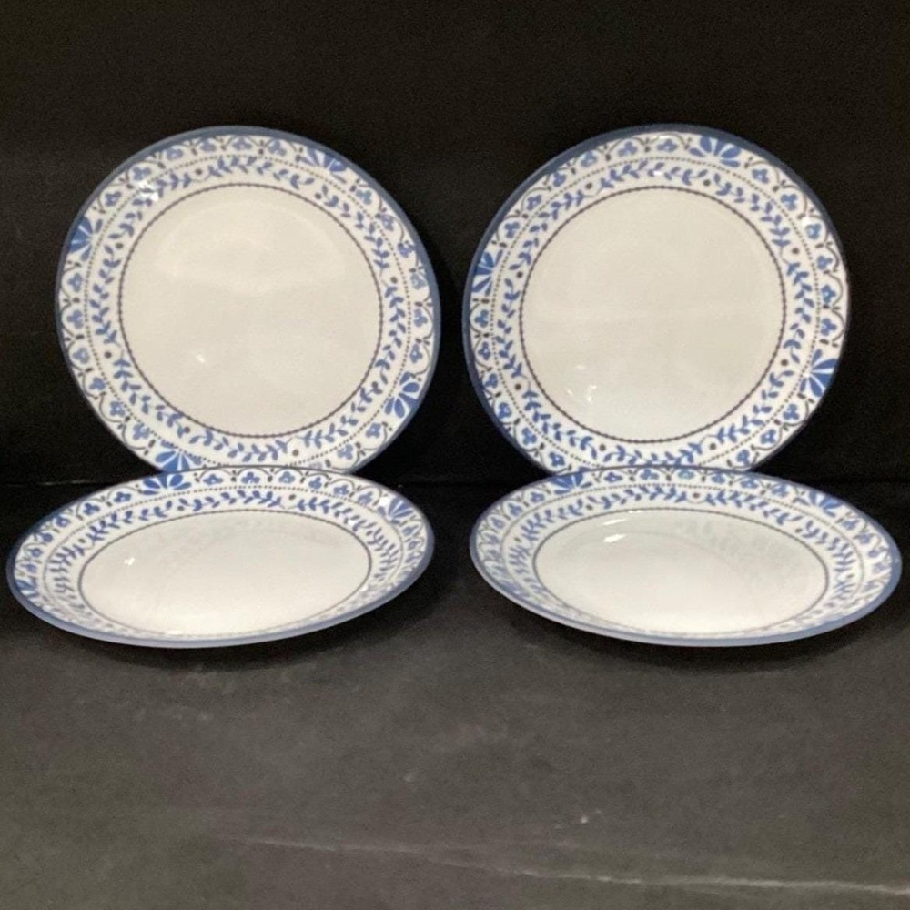 Corelle Portofino Salad Plates, Set of 4, Italian Coastal Blue & White Dishes - Picture 6 of 10